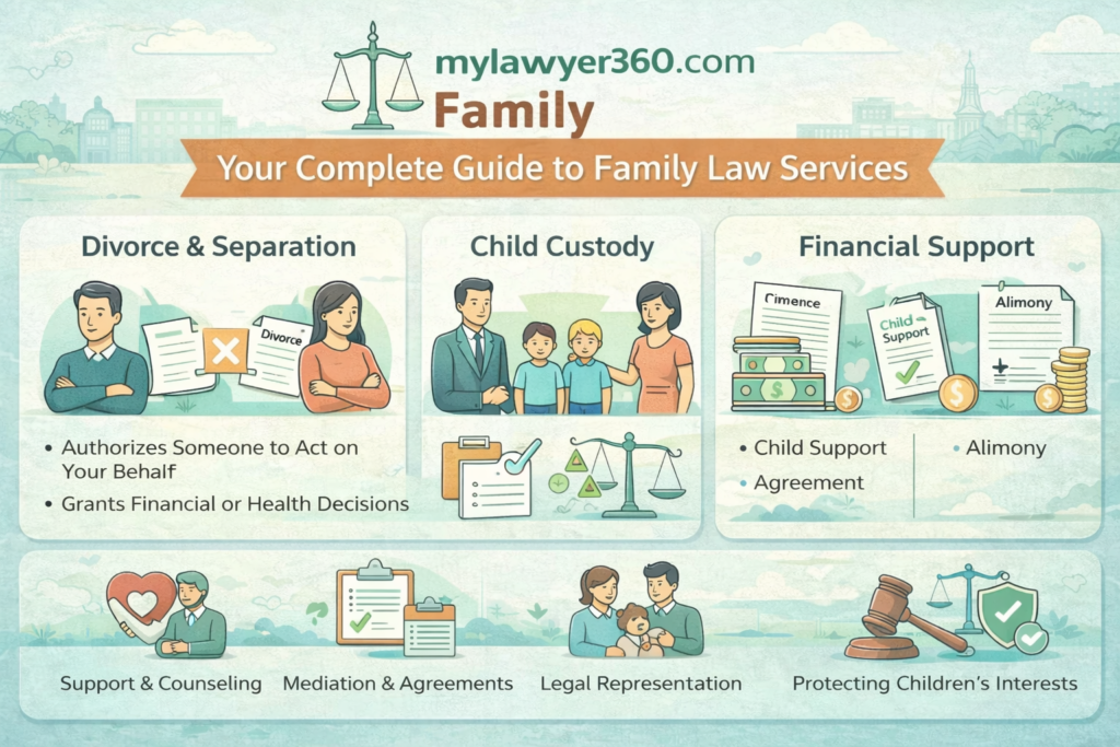 mylawyer360 Family
Your Complete Guide to Family Law Services 
