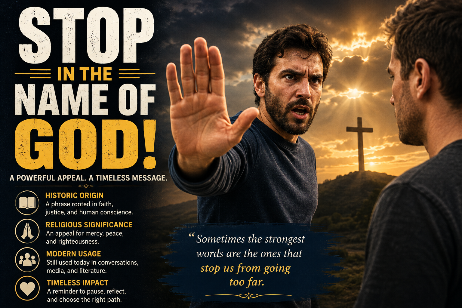 Stop in the Name of God: Meaning, Origin, History, and Modern Usage